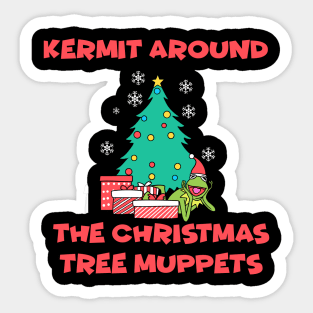 Kermit Around The Christmas Tree Muppets Sticker